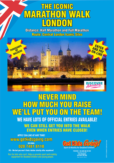 Join the No. 1 Team for Iconic Marathon Walk London. We've got lots of guaranteed entries available! We can still get you into the race, even when entries have closed!